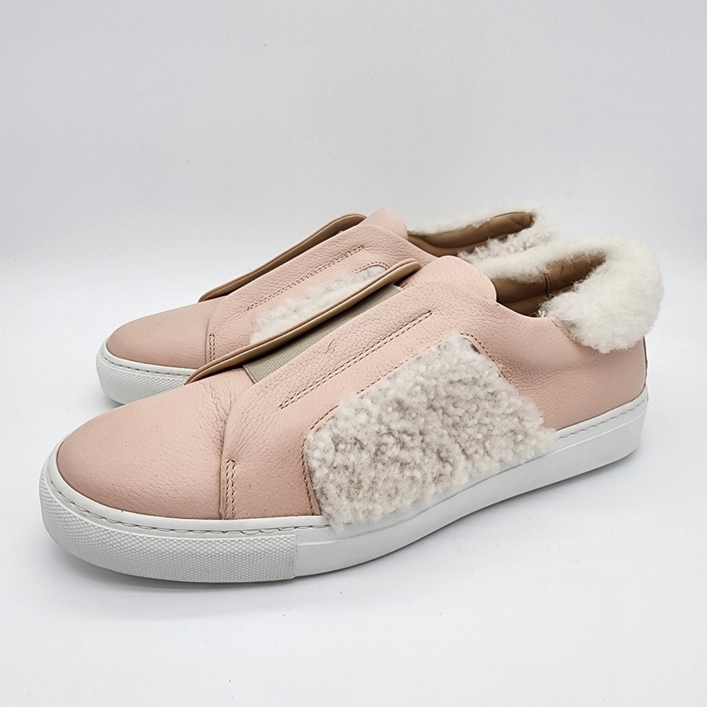 Maimai Eilis Italy Antropology Sneakers Slip On Pink Leather Sherling Size 39